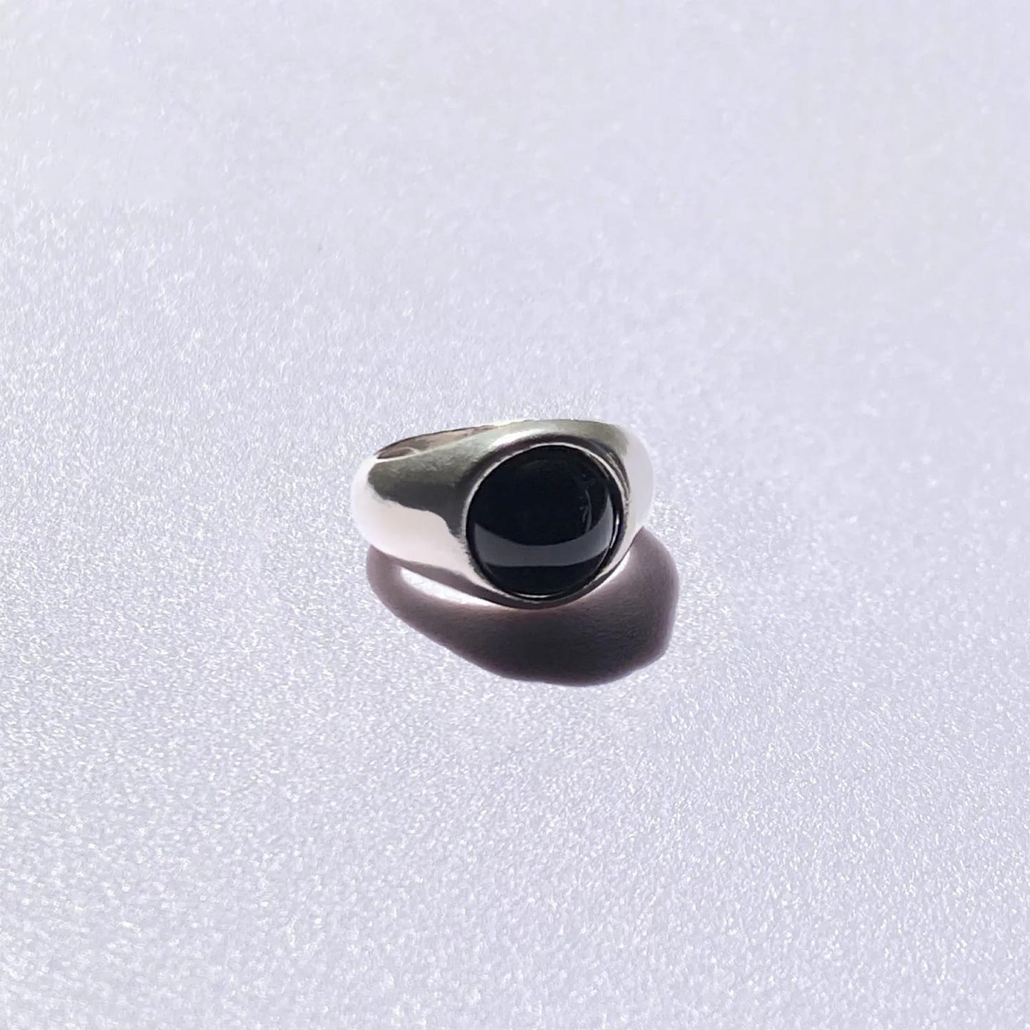 925 Silver Ring Charbon Natural Onyx Stone | Organique Collection