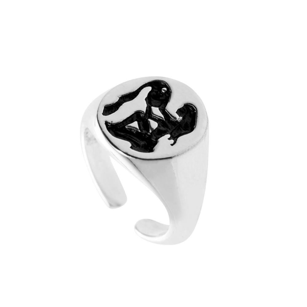 925 Silver Ring for Men and Women Aquarius Sign