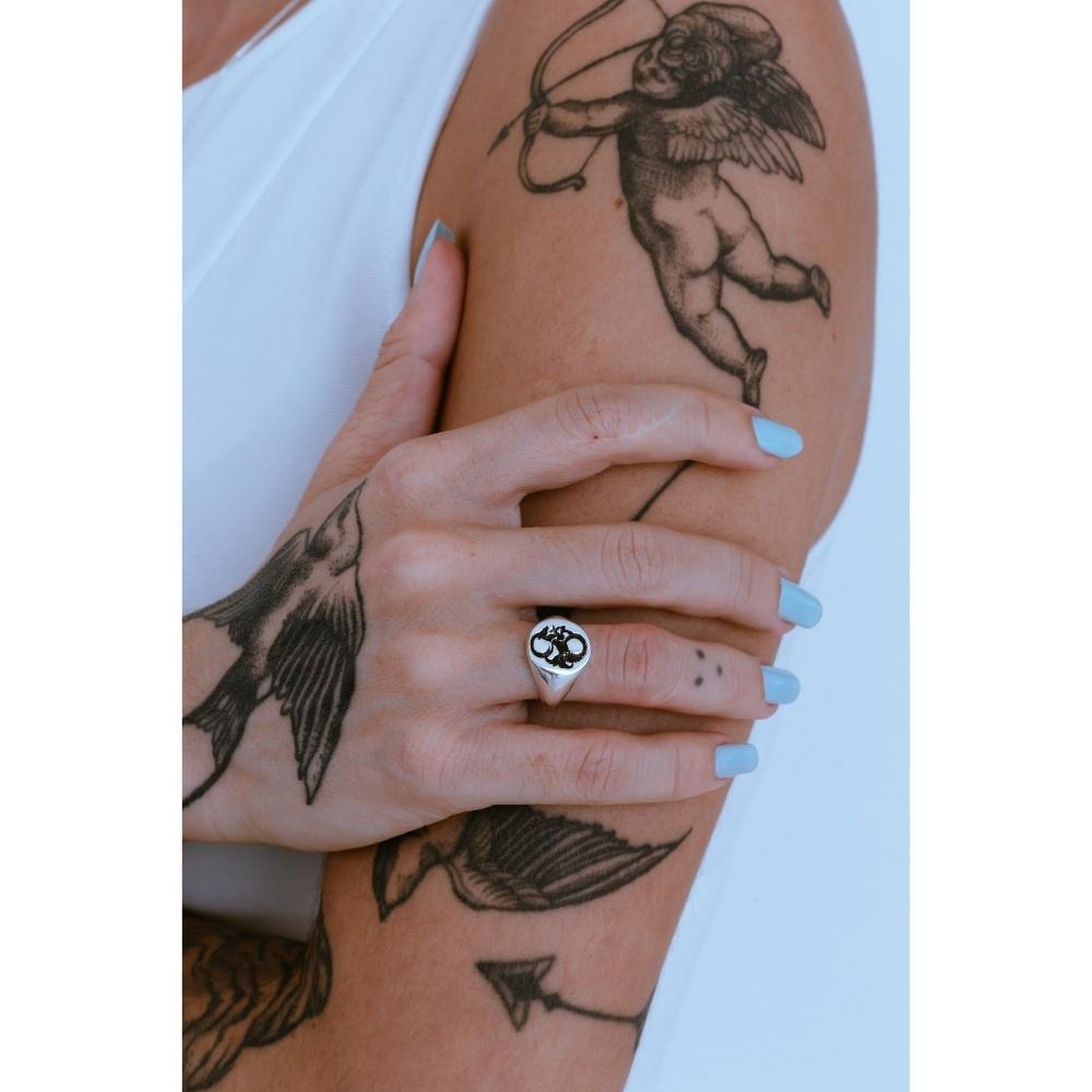 925 Silver Ring for Men and Women Capricorn Sign