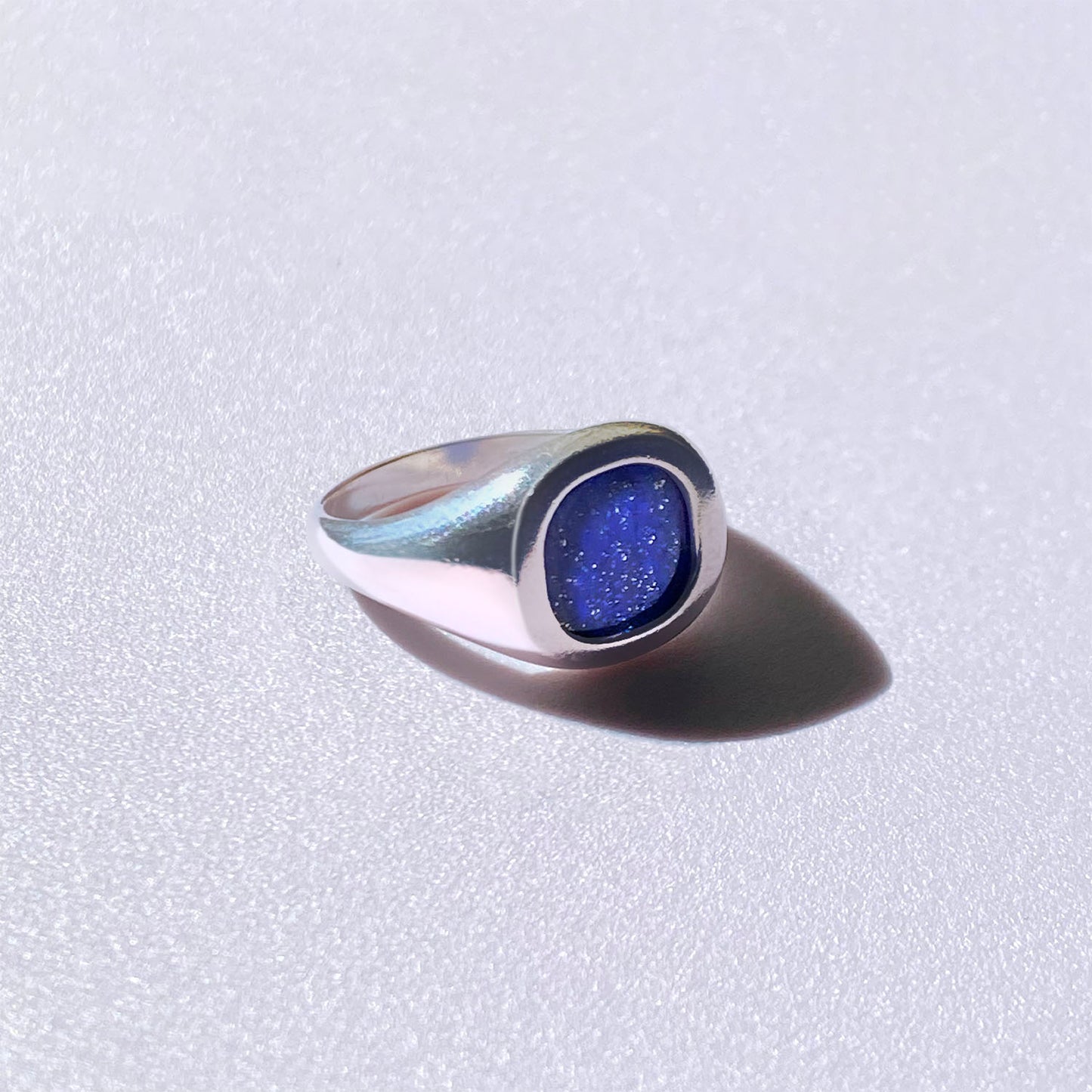 925 Silver Ring Stella Natural Lapis Lazuli Stone | Cosmos Collection