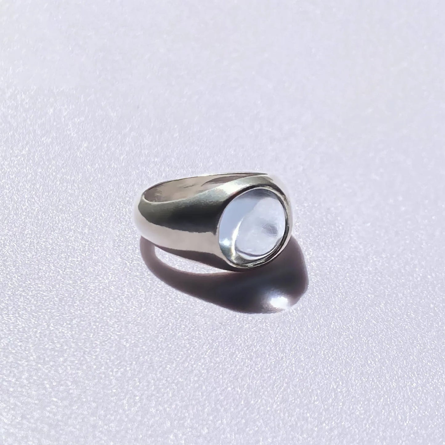 925 Silver Ring Eau Natural Aquamarine Stone | Organique Collection