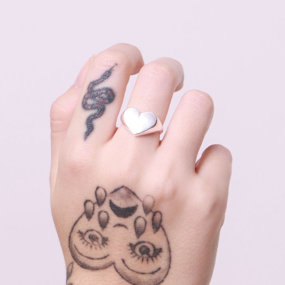925 Silver Ring Heart Signet | Basics Collection