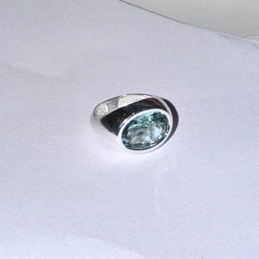 925 Silver Ring Ciel Natural Beryl Stone | Organique Collection