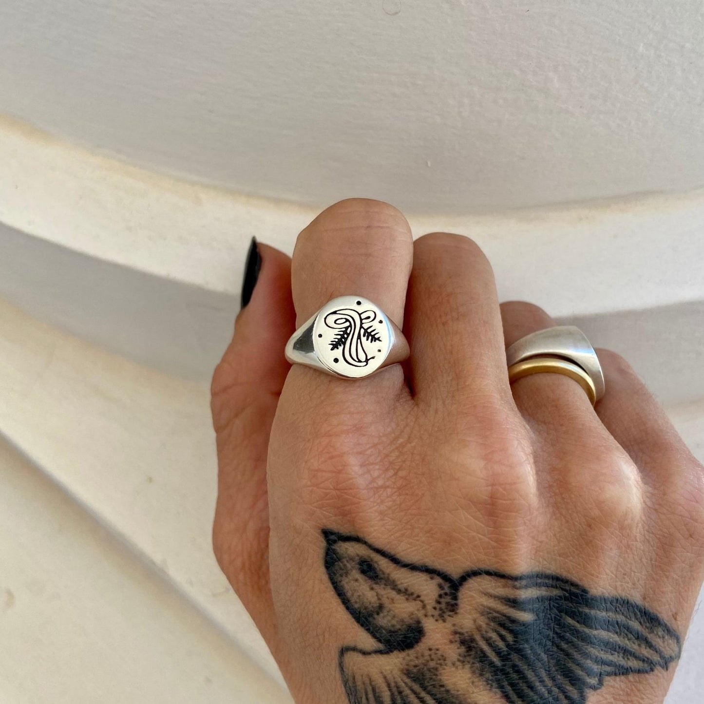 925 Silver Ring Snake Signet | Street Collection