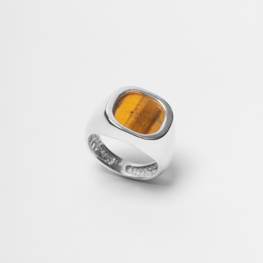 925 Silver Ring Solis Natural Tiger Eye Stone | Cosmos Collection