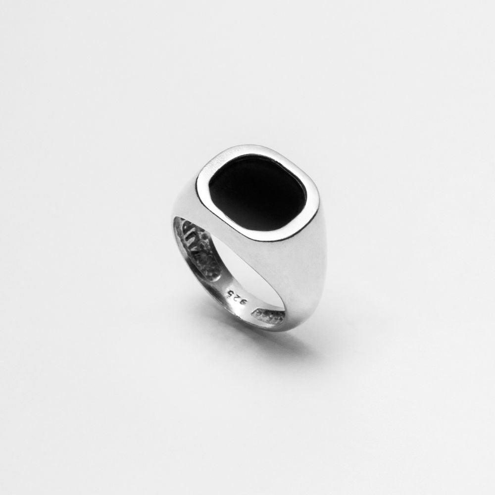 925 Silver Ring Uranus Natural Onyx Stone | Cosmos Collection