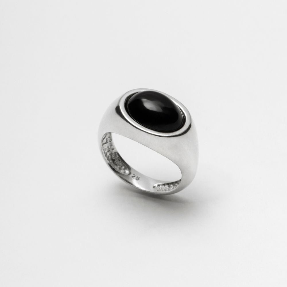 925 Silver Ring Volcan Natural Onyx Stone | Organique Collection
