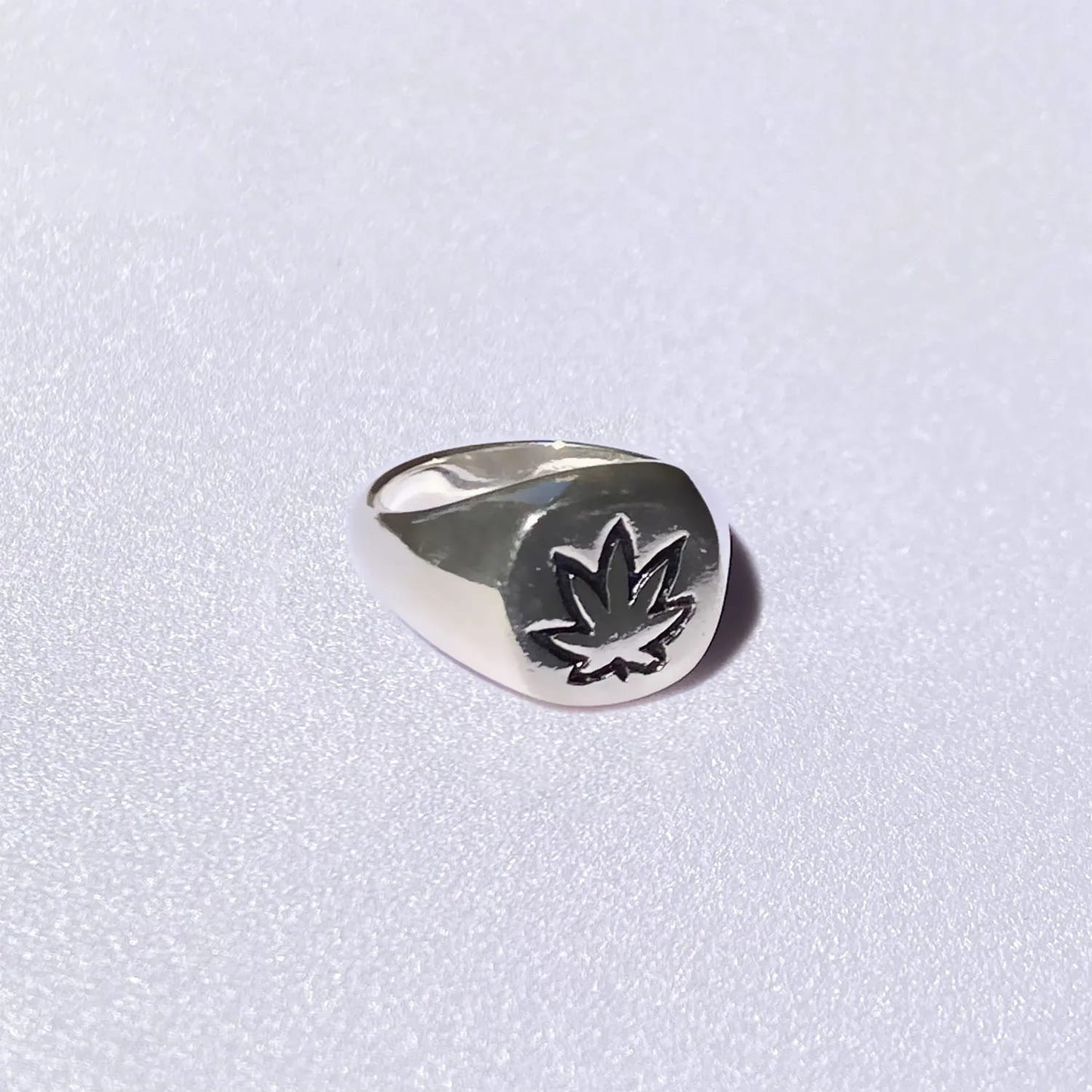 925 Silver Ring Weed Signet | Street Collection