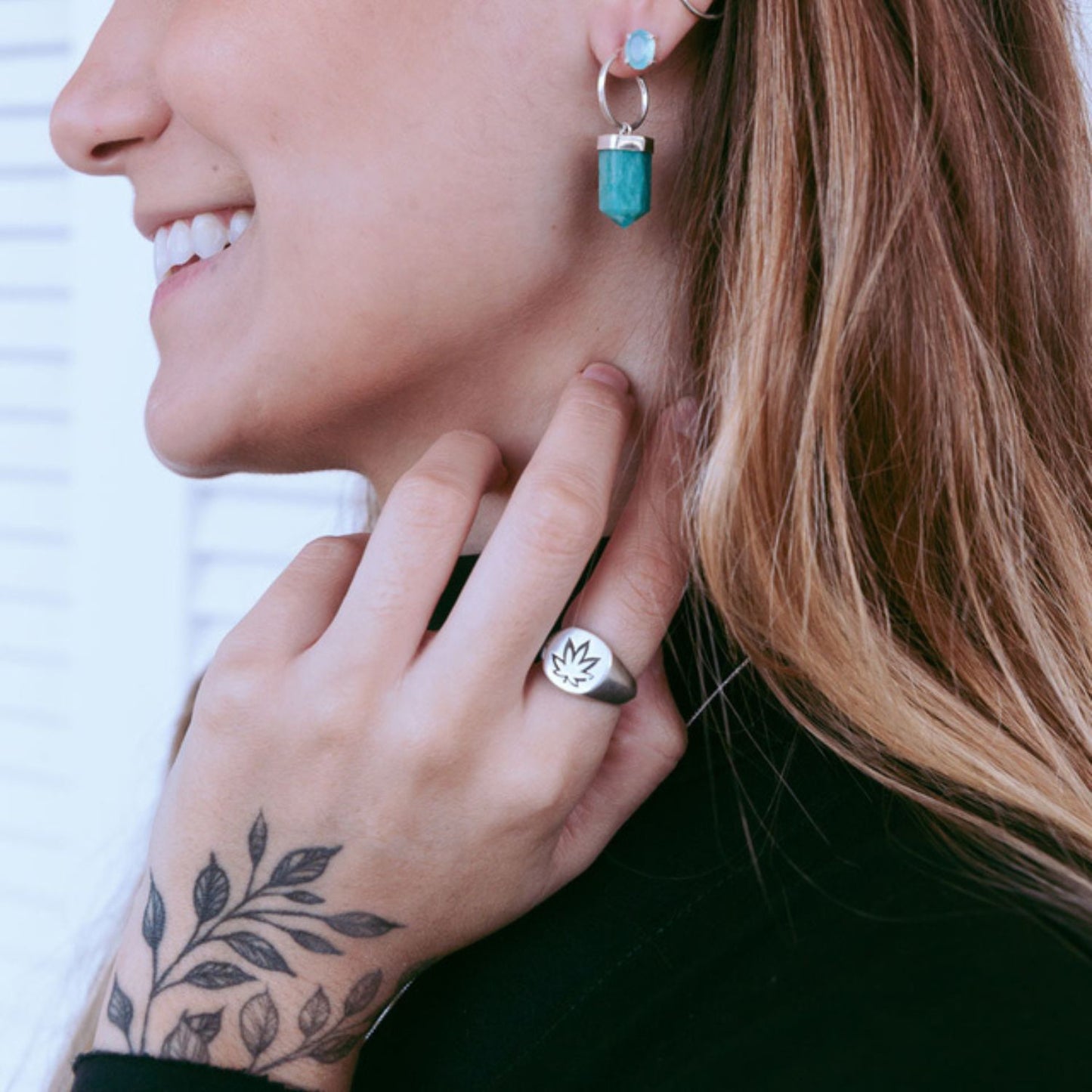 925 Silver Ring Weed Signet | Street Collection