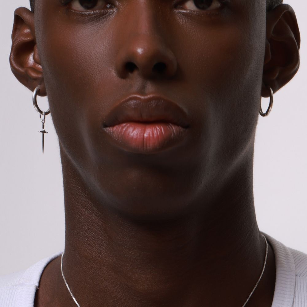 Dagger 925 Sterling Silver Hoop Earrings | Elos Collection