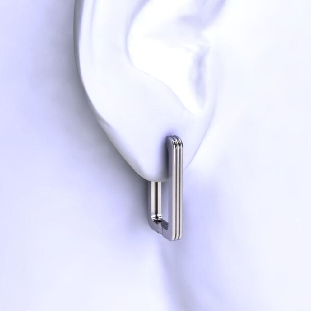 Long Noble 925 Sterling Silver Hoop Earrings | Elos Collection