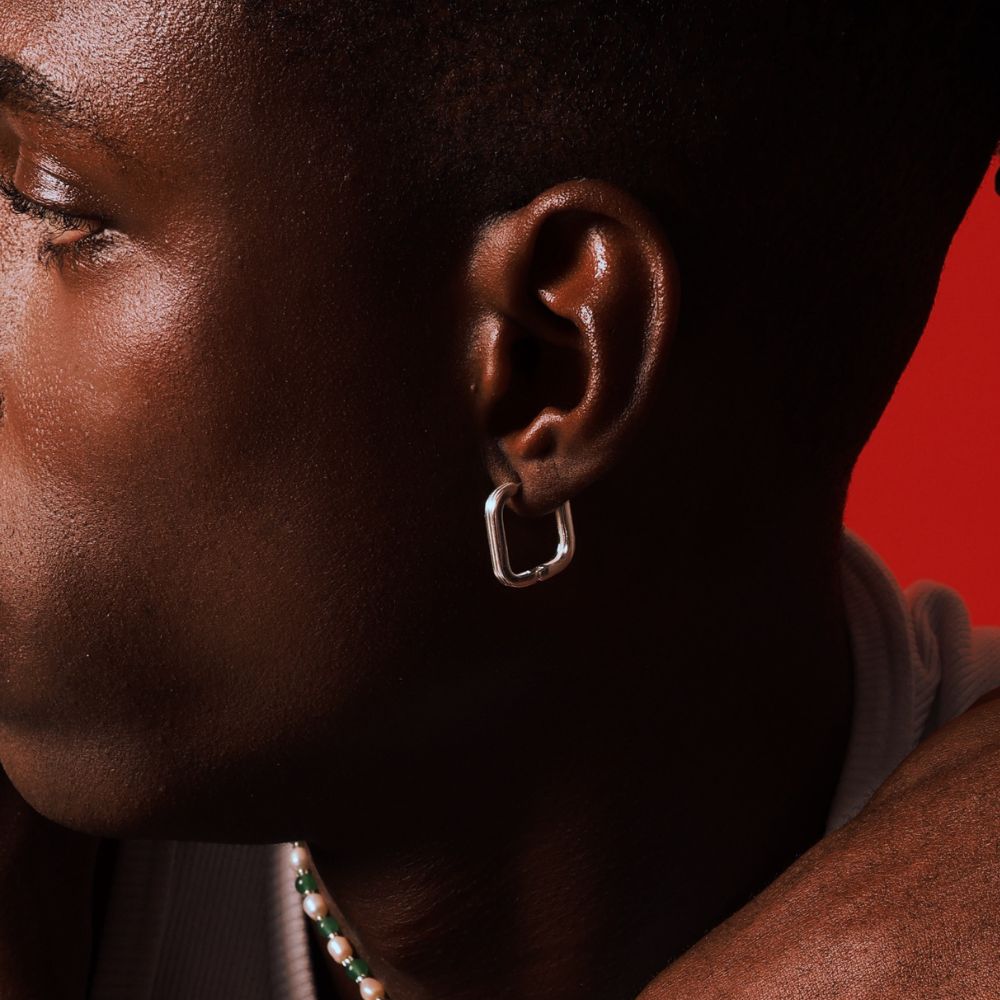 Noble Silver Hoop Earrings | Links Collection