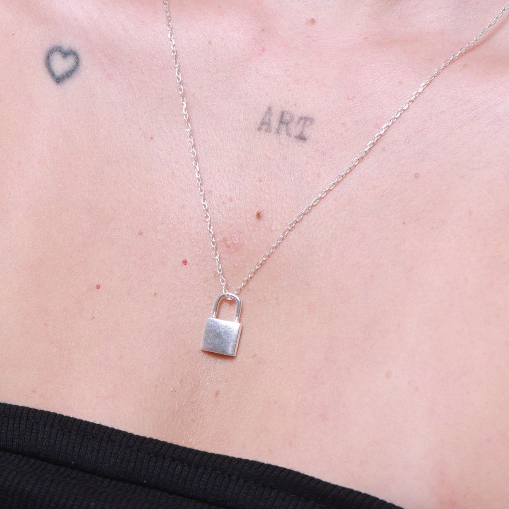 925 Silver Padlock Necklace
