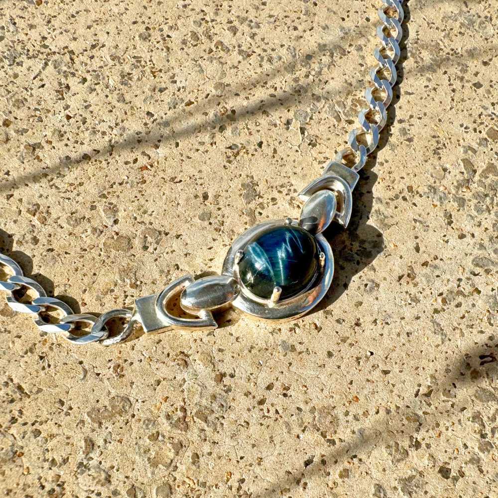 Cavum Nigrum 925 Sterling Silver Choker with Tiger's Eye
