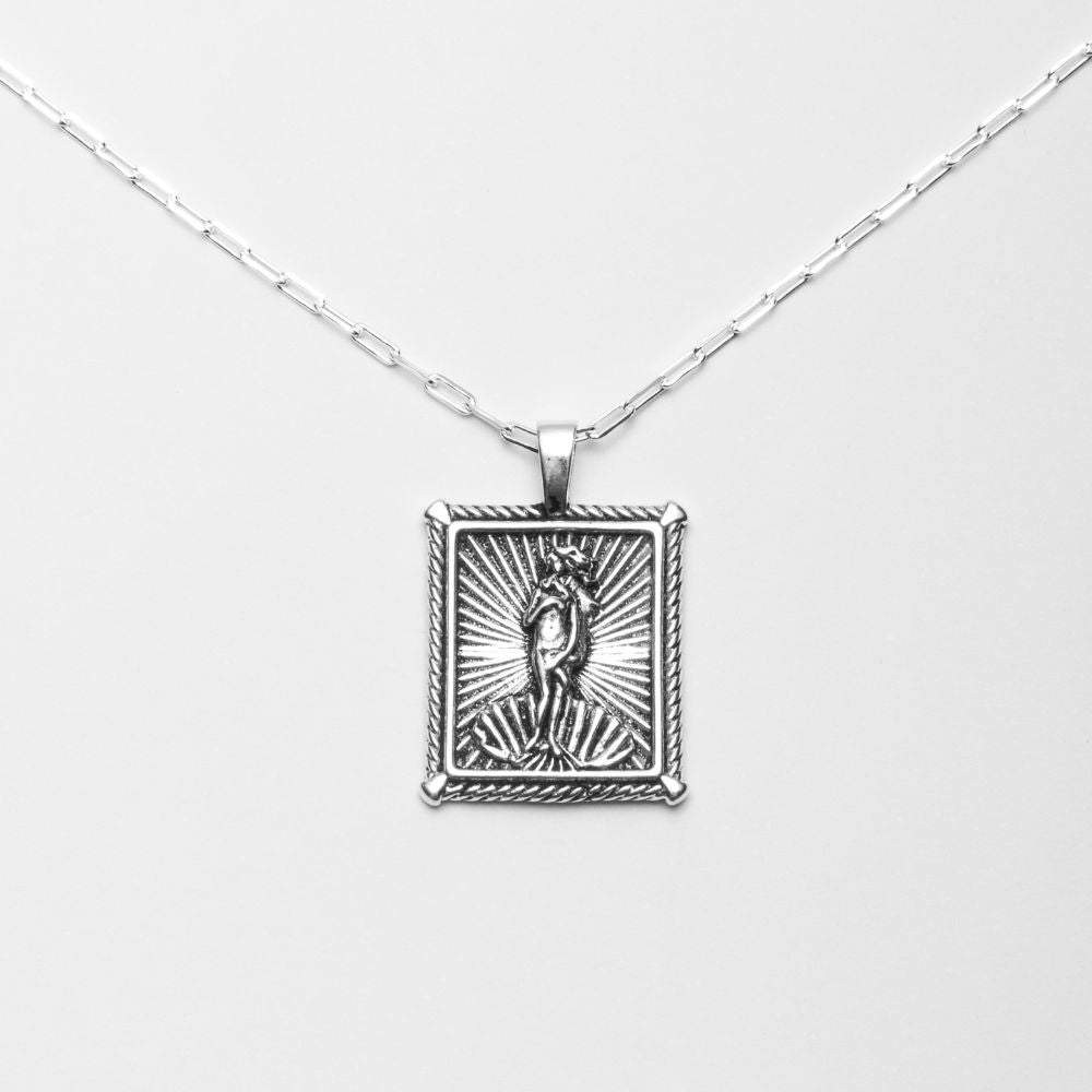 Noble Silver Necklace with Venus Goddess Medallion | Waters Collection