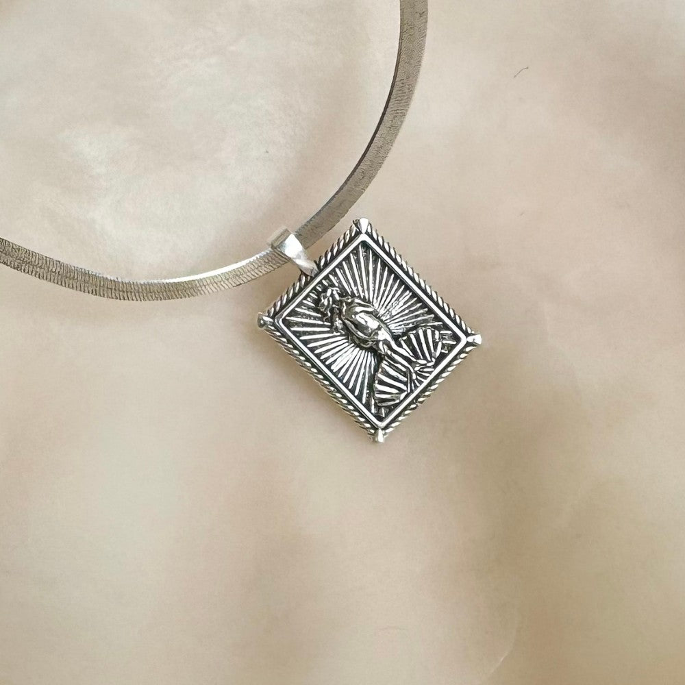 Noble Silver Necklace with Venus Goddess Medallion | Waters Collection