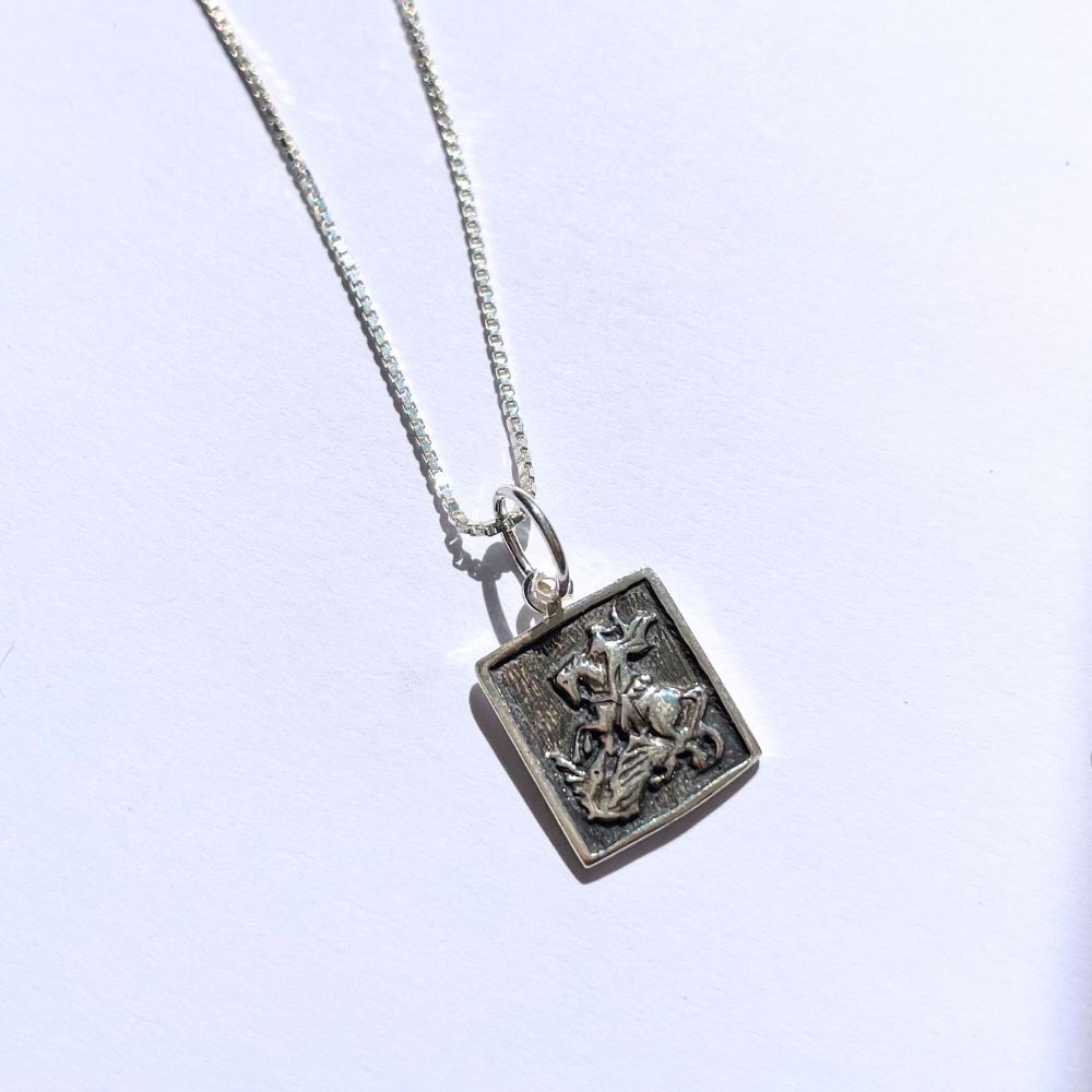 Saint George Silver Necklace 60cm