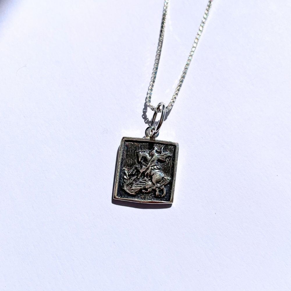 Saint George Silver Necklace 60cm