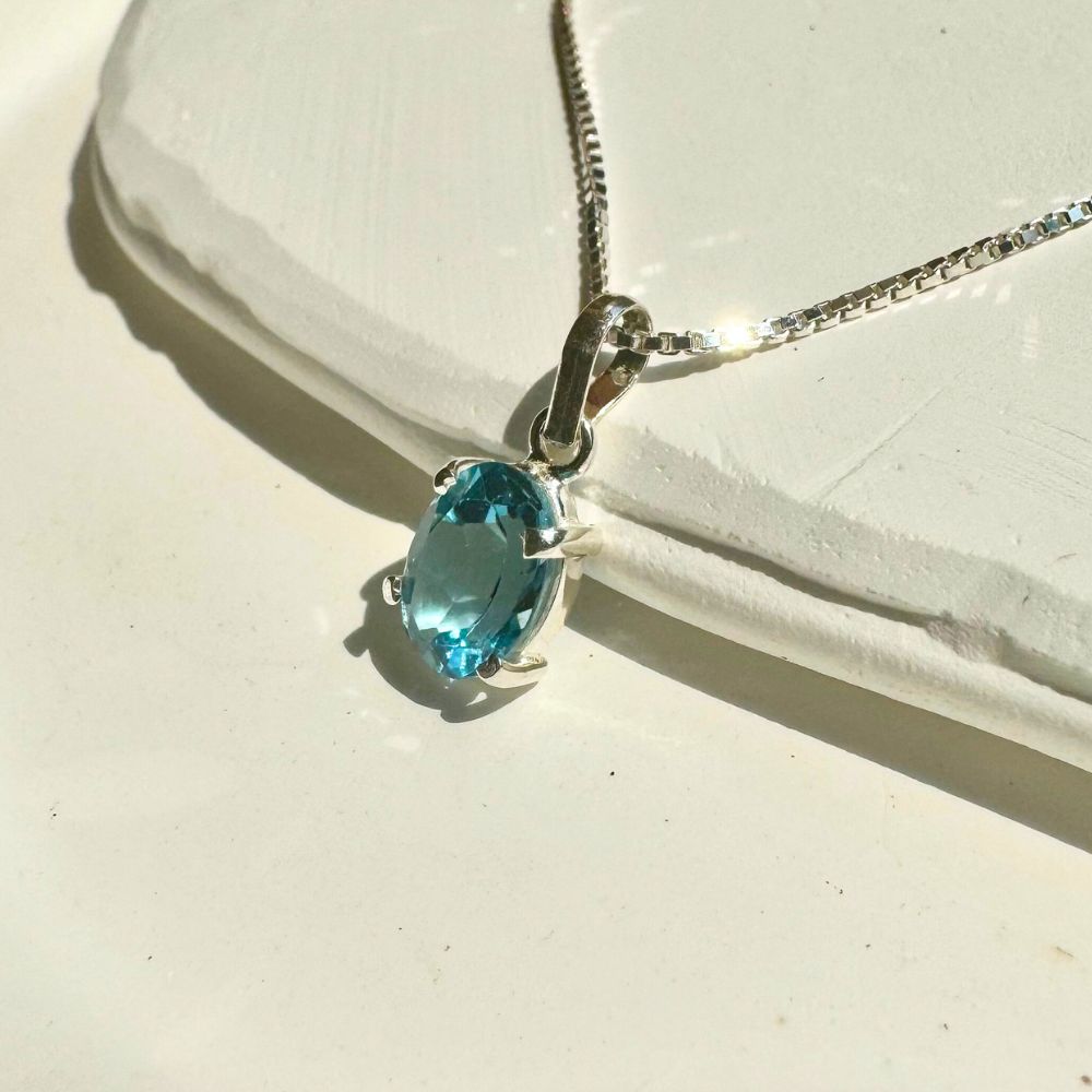 Swiss Blue Topaz Necklace