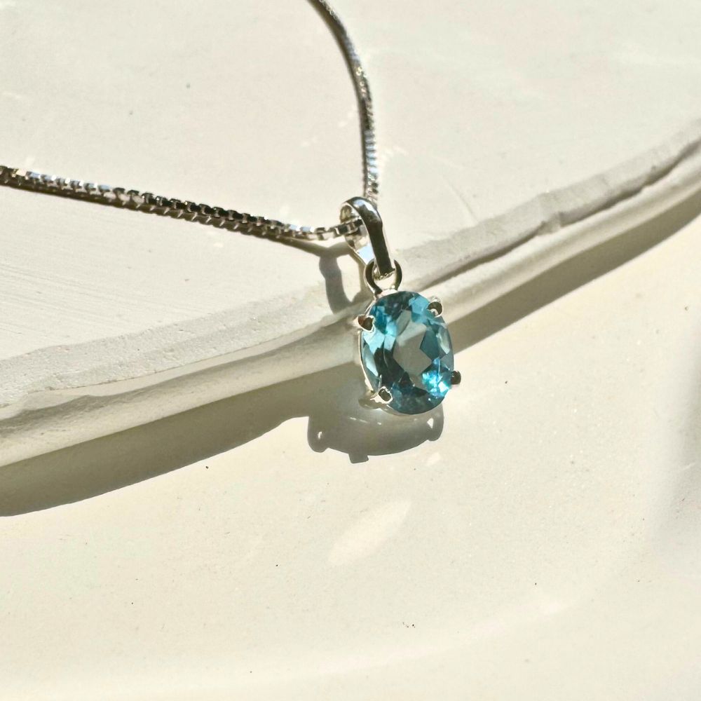 Swiss Blue Topaz Necklace