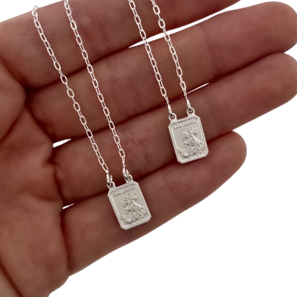 Saint George Silver Scapular 70cm