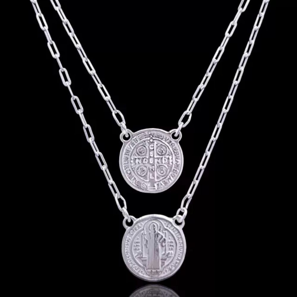 Saint Benedict Silver Scapular 70cm