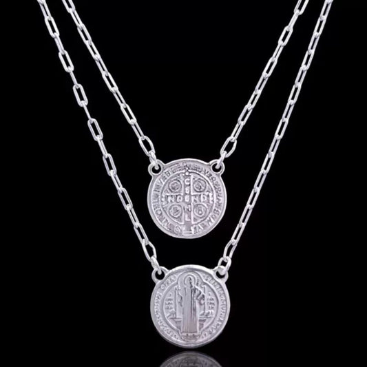 Saint Benedict Silver Scapular 70cm