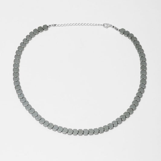 Sterling Silver Heart Choker with Hematite