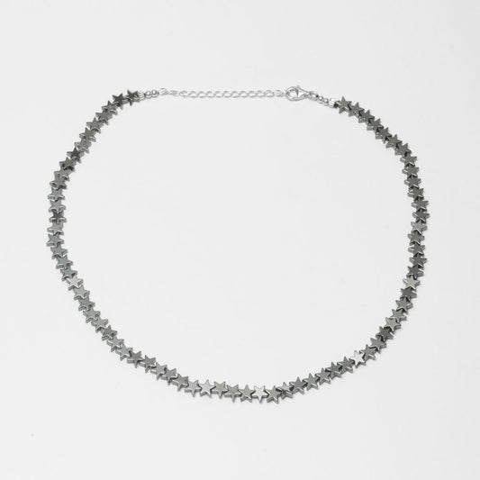 Sterling Silver Star Choker with Hematite