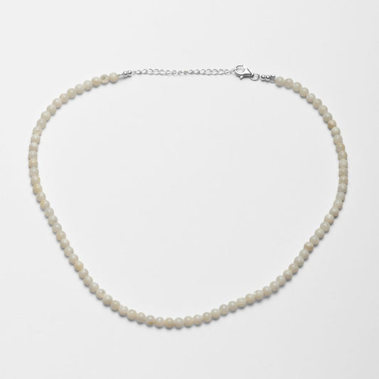 Sterling Silver Choker Necklace with Mother-of-Pearl