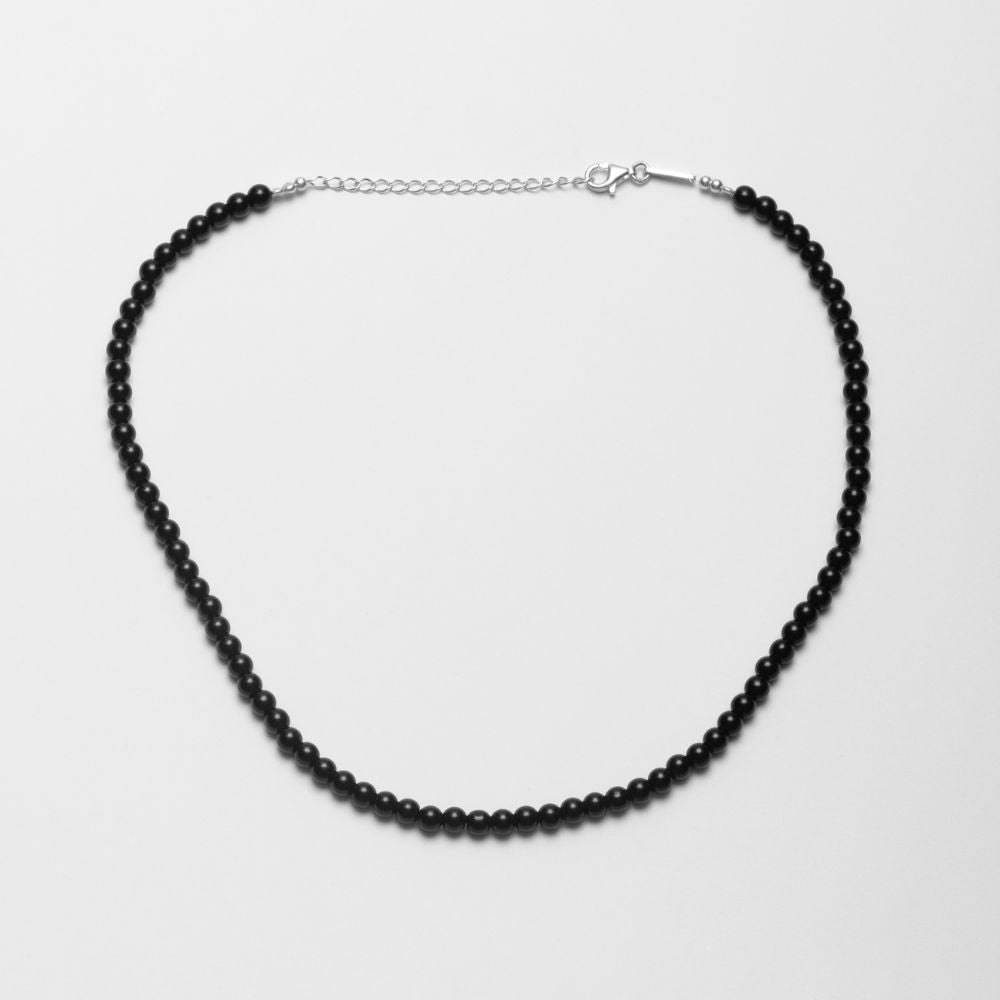 Sterling Silver Choker Necklace with Onyx