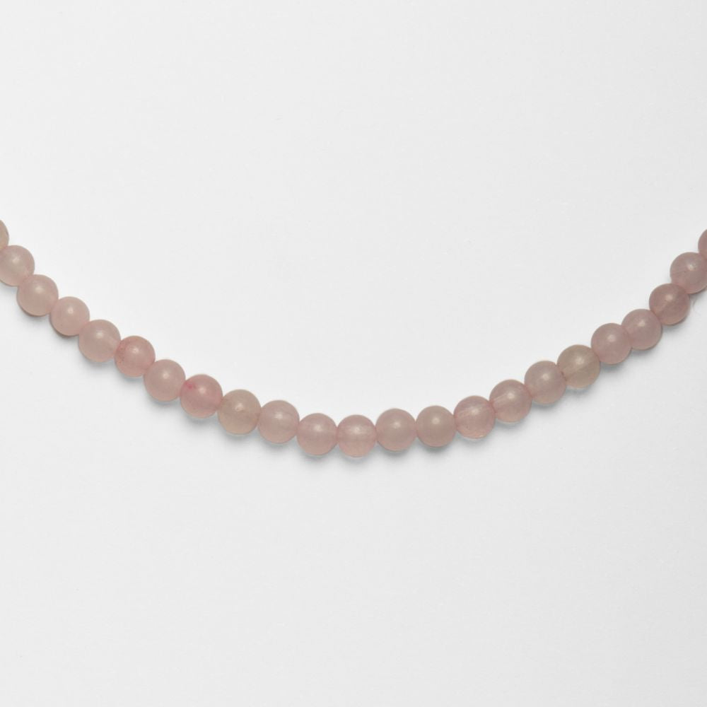 Sterling Silver Choker Necklace with Rose Quartz