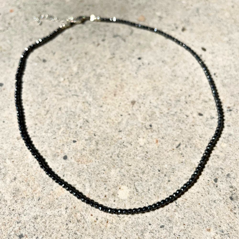Sterling Silver Choker Necklace with Hematite