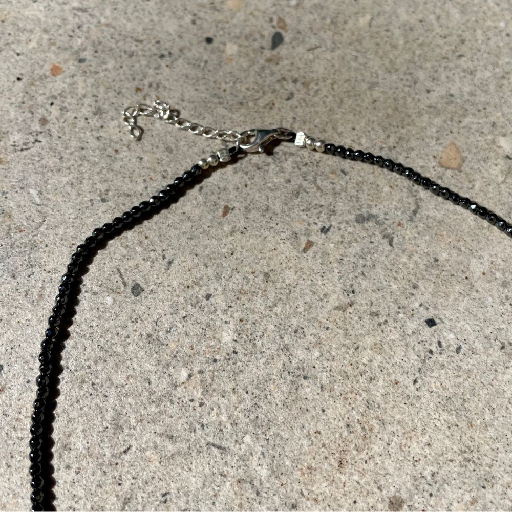 Sterling Silver Choker Necklace with Hematite