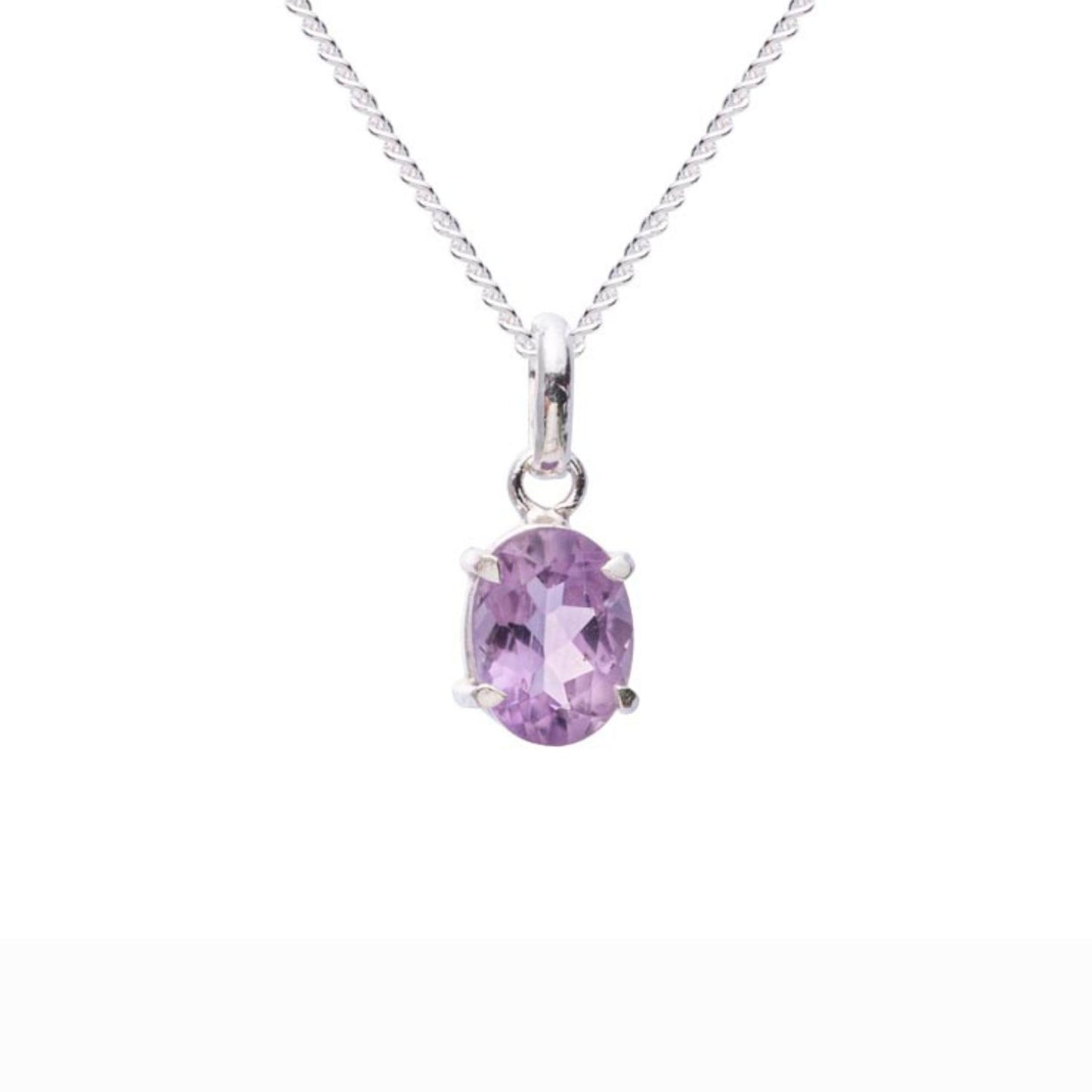 Amethyst Mini Highlight Crystal and Noble Silver Pendant