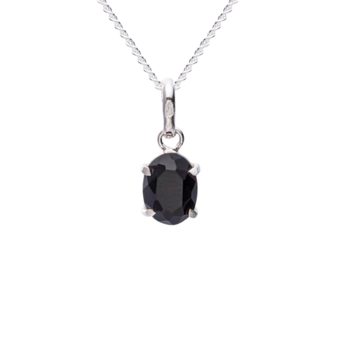 Obsidian Mini Highlight Crystal and Noble Silver Pendant