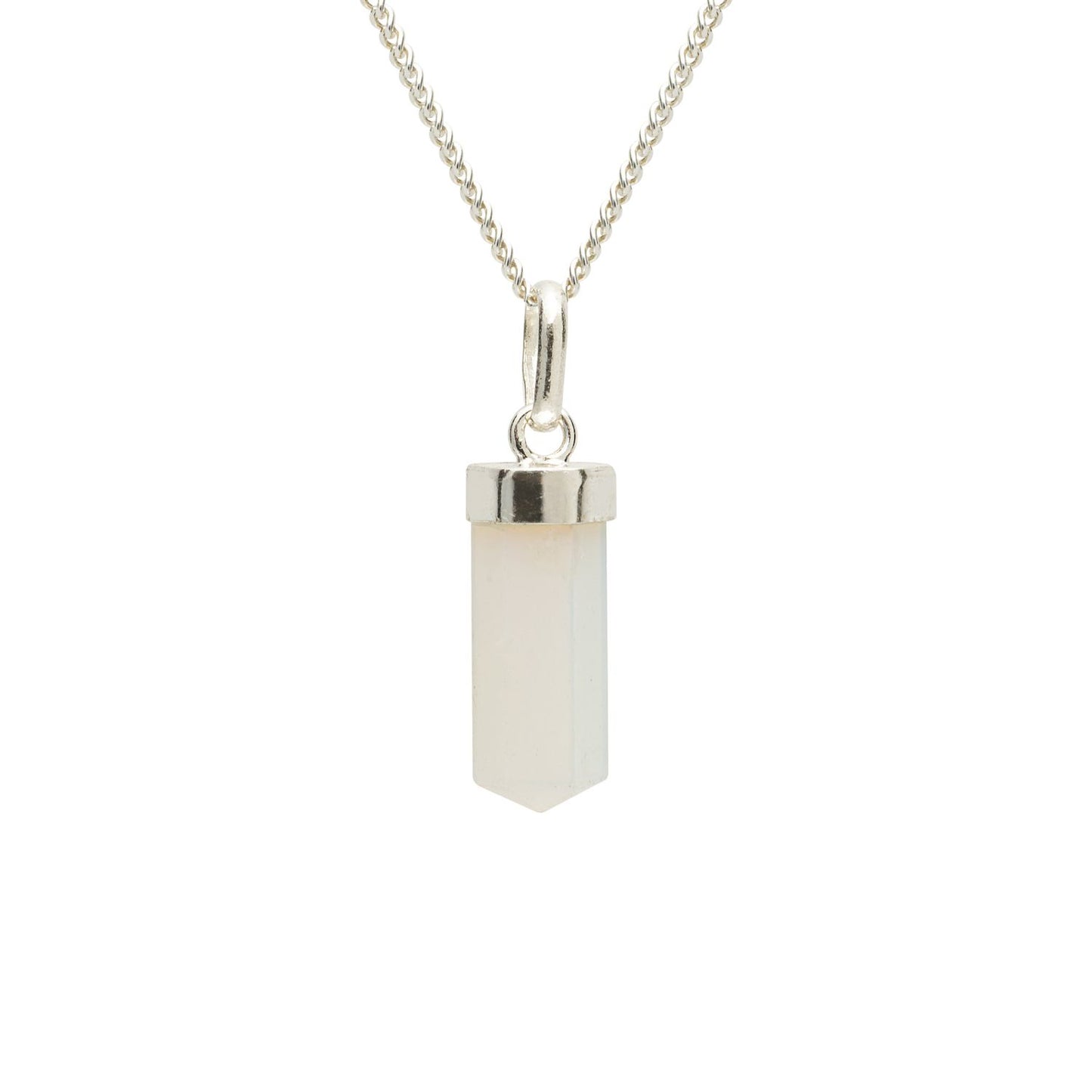 Opal Mini Water Drop Crystal and Noble Silver Pendant