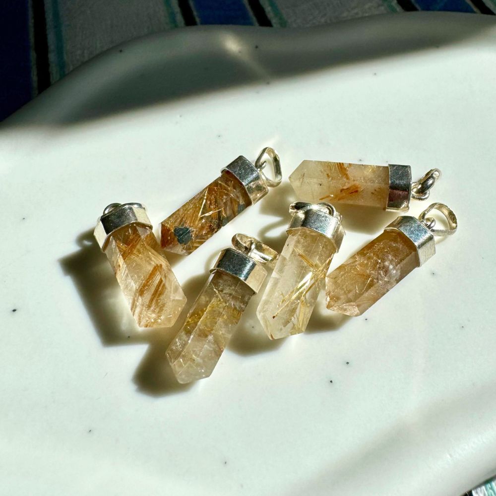 Mini Rutilated Quartz Tip Pendant
