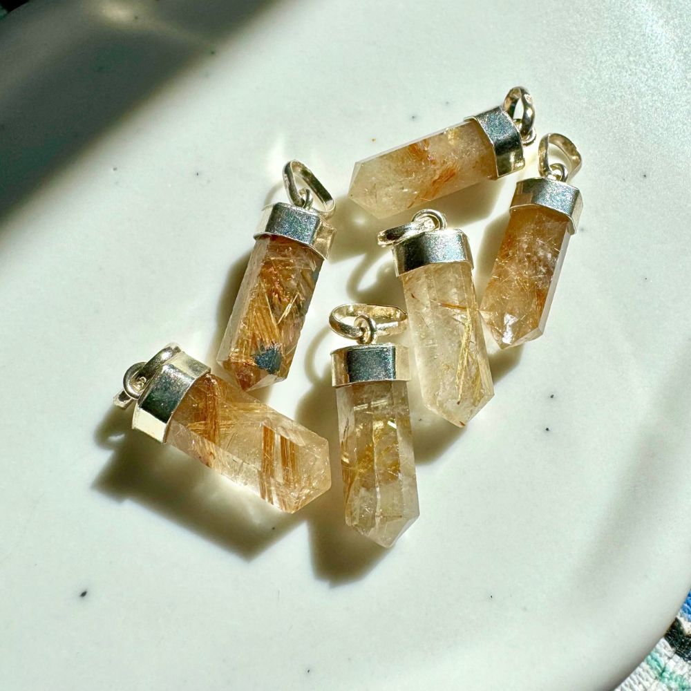 Mini Rutilated Quartz Tip Pendant