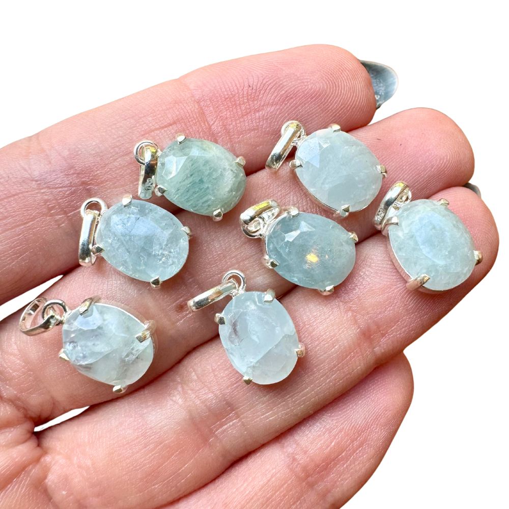 Aquamarine Mini Highlight Silver Pendant