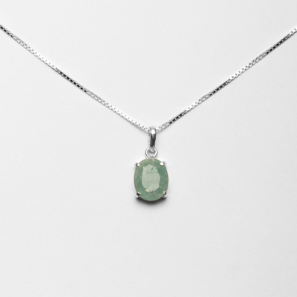 Aquamarine Mini Highlight Silver Pendant