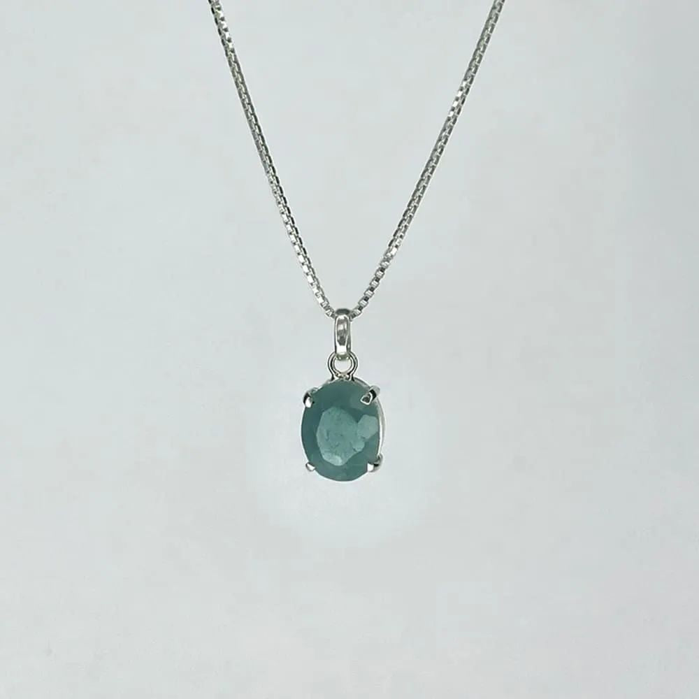 Aquamarine Mini Highlight Silver Pendant