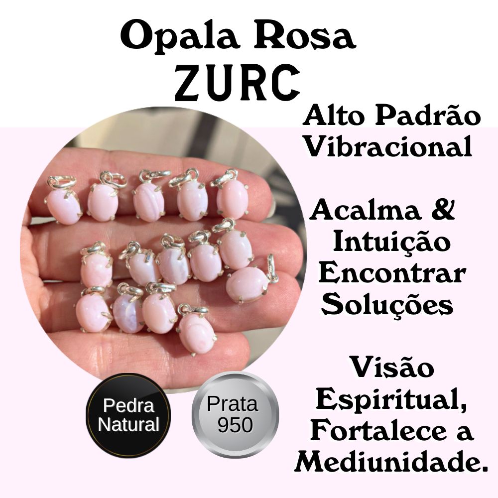 Rose Opal Mini Highlight Noble Silver Pendant