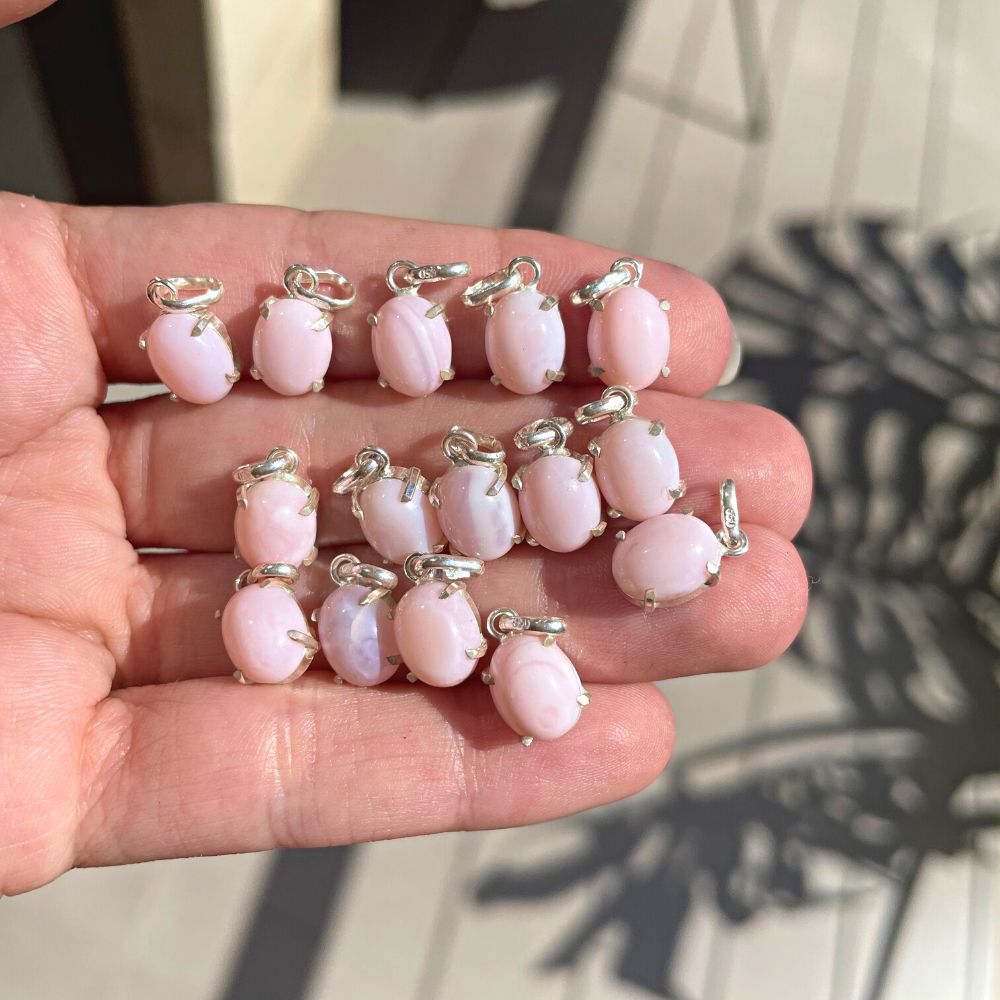 Rose Opal Mini Highlight Noble Silver Pendant