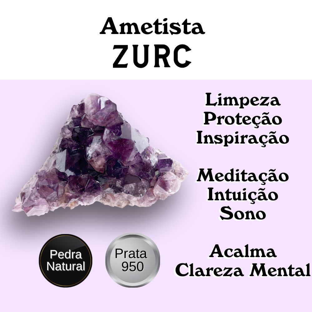 Square Amethyst Mini Highlight Silver Pendant
