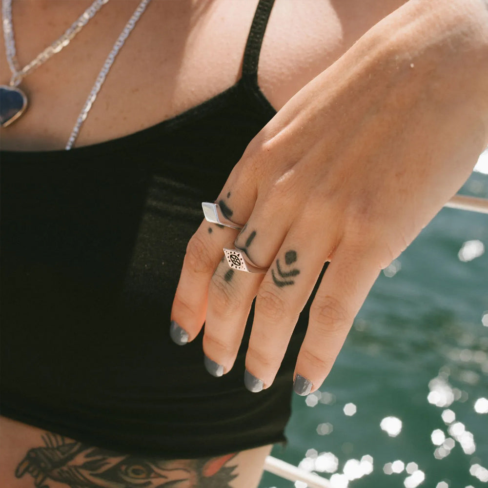 925 Silver Ring Unique Signet | Basics Collection