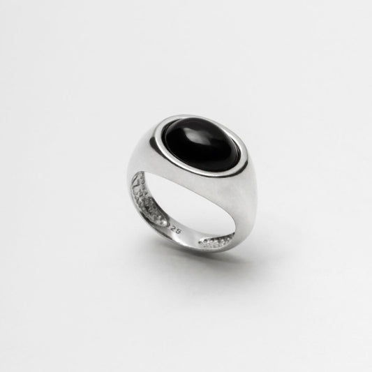 925 Silver Ring Volcan Natural Onyx Stone | Organique Collection