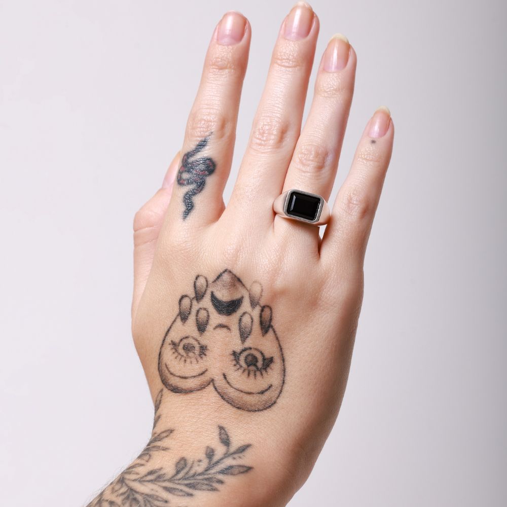 925 Silver Ring Winehouse Natural Onyx Stone | Voices Collection