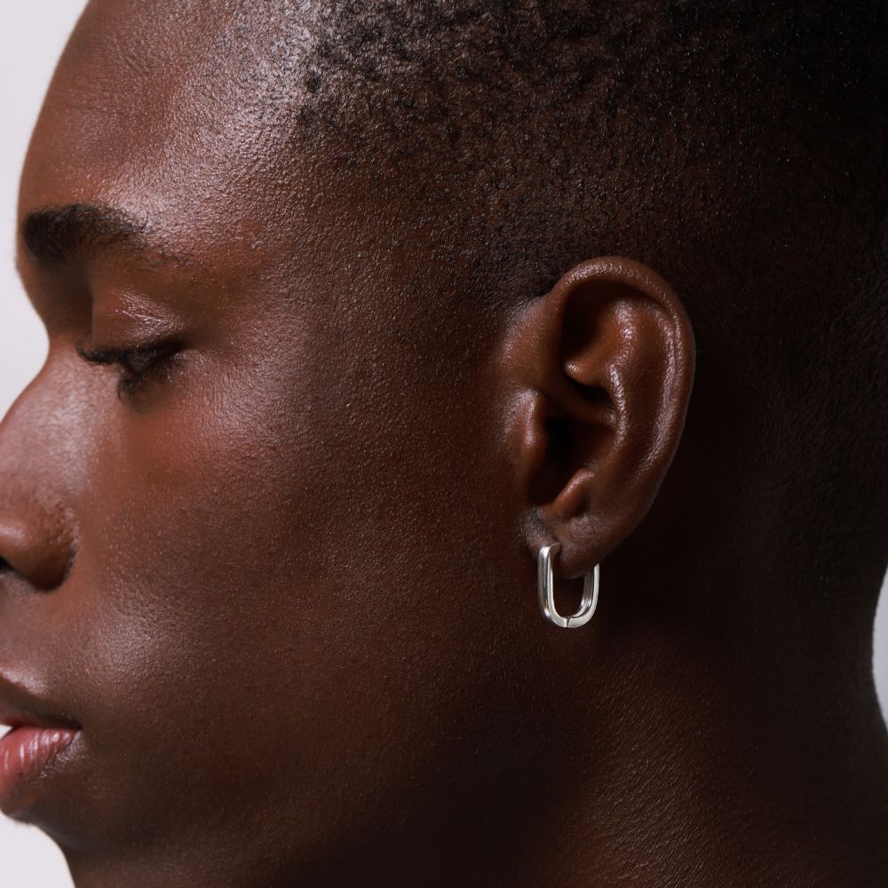Charm 925 Sterling Silver Hoop Earrings | Elos Collection