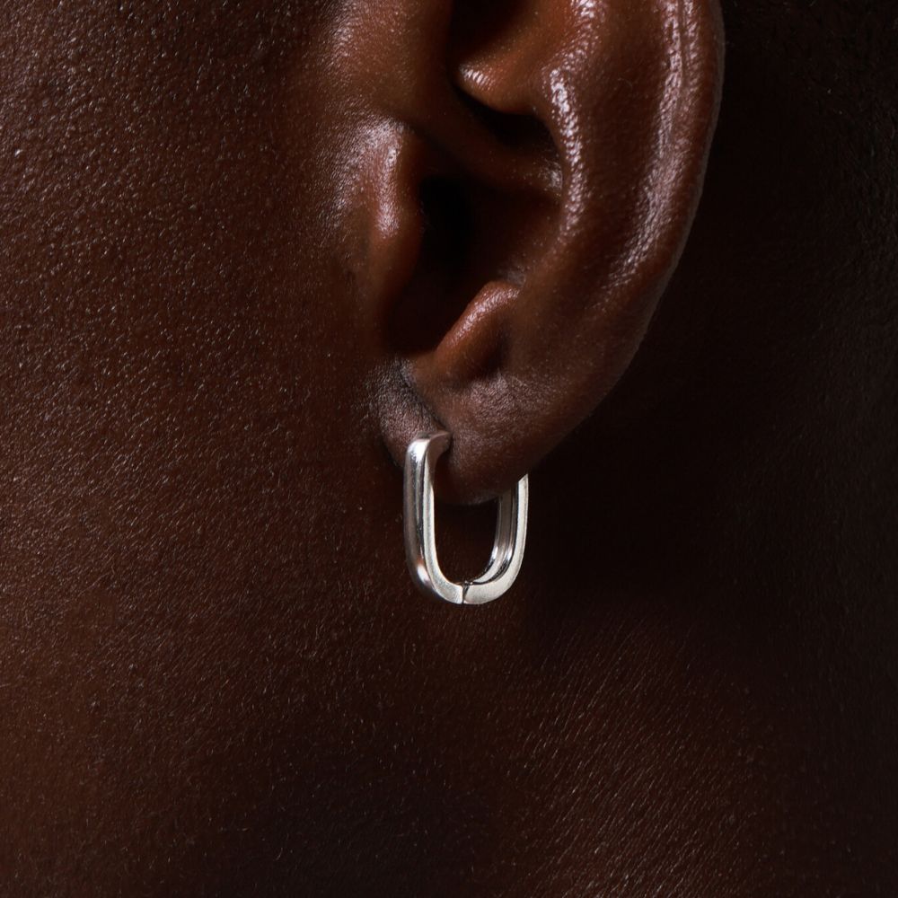 Charm 925 Sterling Silver Hoop Earrings | Elos Collection